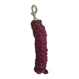 Maroon braided gallop premium polycotton lead rope with silver toned metal clip for easy horse handling