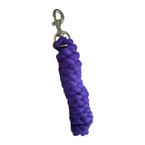 Purple braided gallop premium polycotton lead rope with silver metal clip for secure horse handling