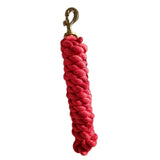 Red braided polycotton lead rope with brass hook from gallop premium polycotton for reliable horse handling