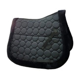 Quilted black saddle pad with hexagonal pattern from Gallop Prestige, fully lined saddle