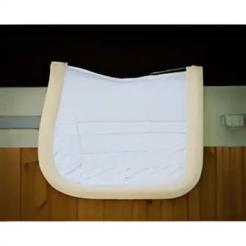 White quilted saddle pad for horseback riding, Gallop Prestige fully lined saddle pad