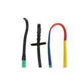 Three colorful gallop rainbow reins with rubber grips in black green and multicolor perfect for horse riding