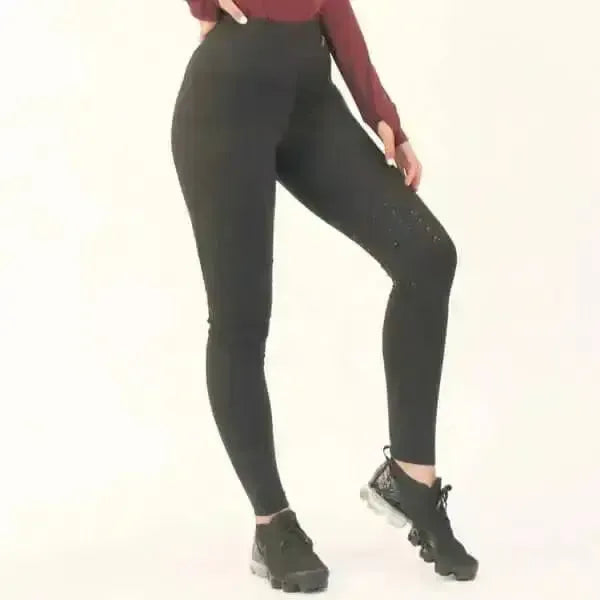 Gallop Riding Tights With Pockets Silicone Knee Riding Tights Black - Xs Riding Tights