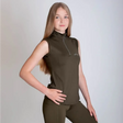 Gallop Sleeveless Zipped Neck Base Layer Olive Olive Small Base Layers