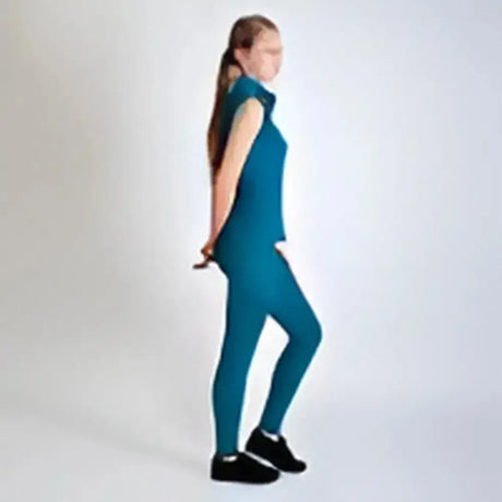 Teal gallop sleeveless zipped neck base layer peacock with high neckline and side pockets for active wear