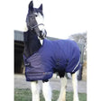 Navy blue insulated gallop trojan 200g flexi-foal turnout rug with black straps and white reflective stripes