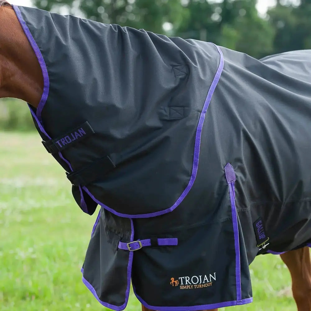 Gallop Trojan Dual Lightweight 0g Turnout Rug & Neck Set Horse Rug Navy/Purple Bindings 5'3 Turnout Rugs Barnstaple Equestrian Supplies