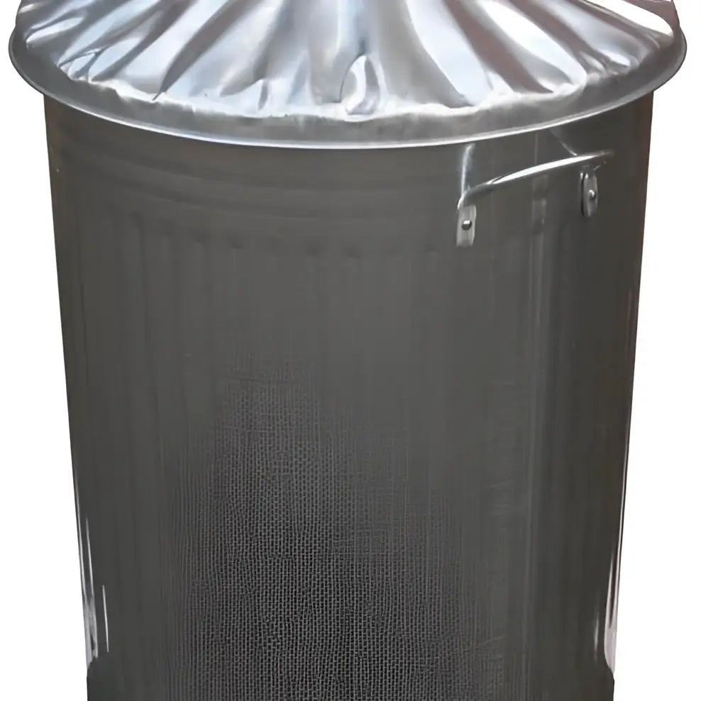Galvanised taper dustbin with ribbed body and lid handle rodent proof feed bin 90litre multi-purpose storage solution