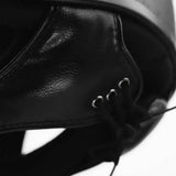Black leather gatehouse r20 jockey skull black boot with silver eyelets and dark laces for cross country use