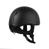 Black matte gatehouse r20 jockey helmet with sleek design and adjustable chin strap for cross country riding