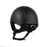 Black matte gatehouse r20 jockey helmet with ventilation slots and adjustable chin strap perfect for cross country use