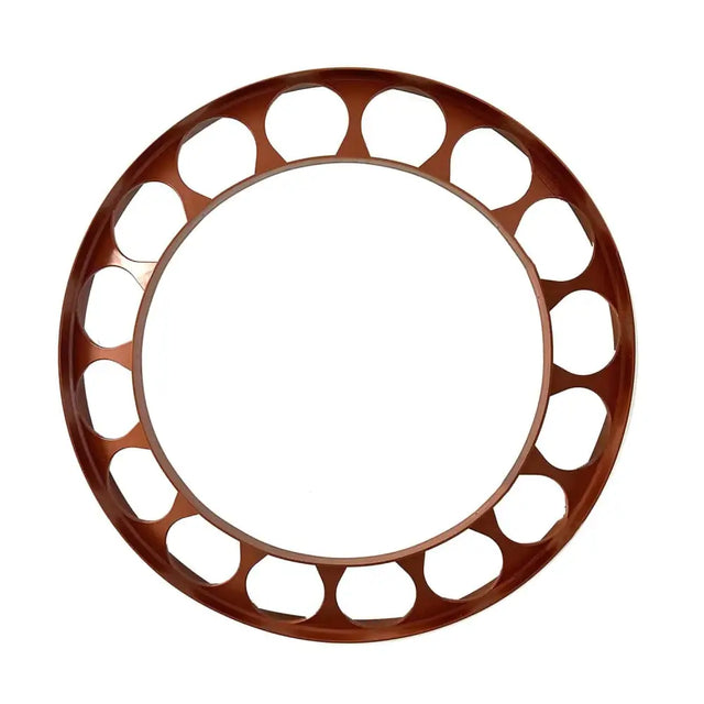 Bronze-colored gaun anti-waste ring with rounded cutouts for 5kg and 10kg feeder plastic anti-waste use