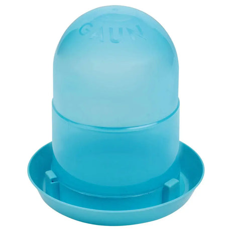 Translucent turquoise durable plastic gaun chick drinker blue with dome top and circular base for chicks
