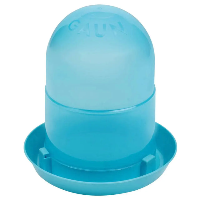 Translucent turquoise durable plastic gaun chick drinker blue with dome top and circular base for chicks