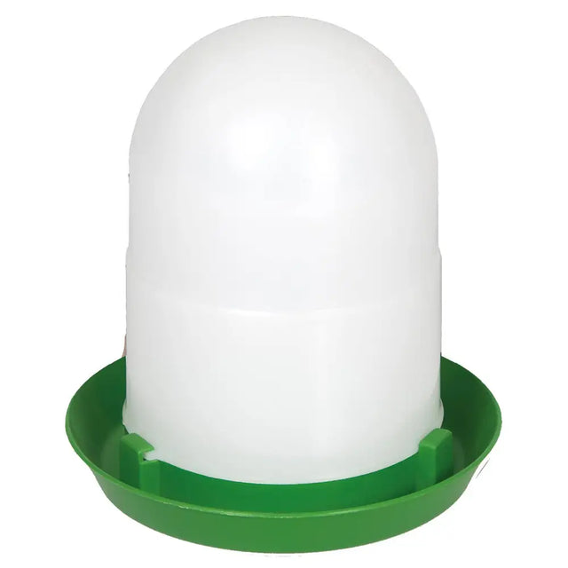 White plastic dome-shaped gaun chick drinker with green base durable plastic drinker for poultry drinkers