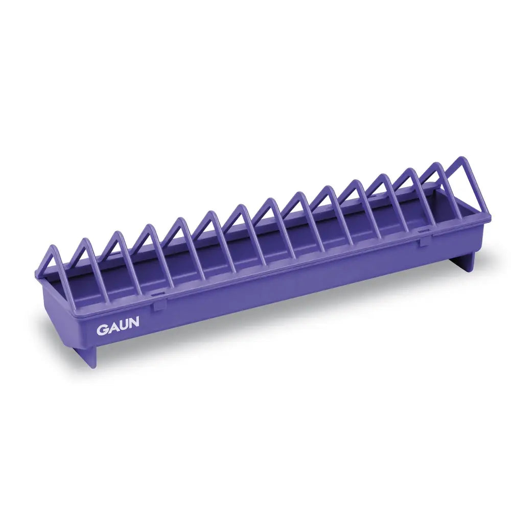 Purple plastic gaun chick feeder large capacity 50cm with triangular slots for easy feeding ground use