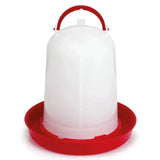 White plastic gaun chicken drinker eco red with red handle and base durable plastic drinker for poultry feeding