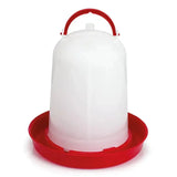 White plastic gaun chicken drinker eco red with red handle and base durable plastic drinker for poultry use