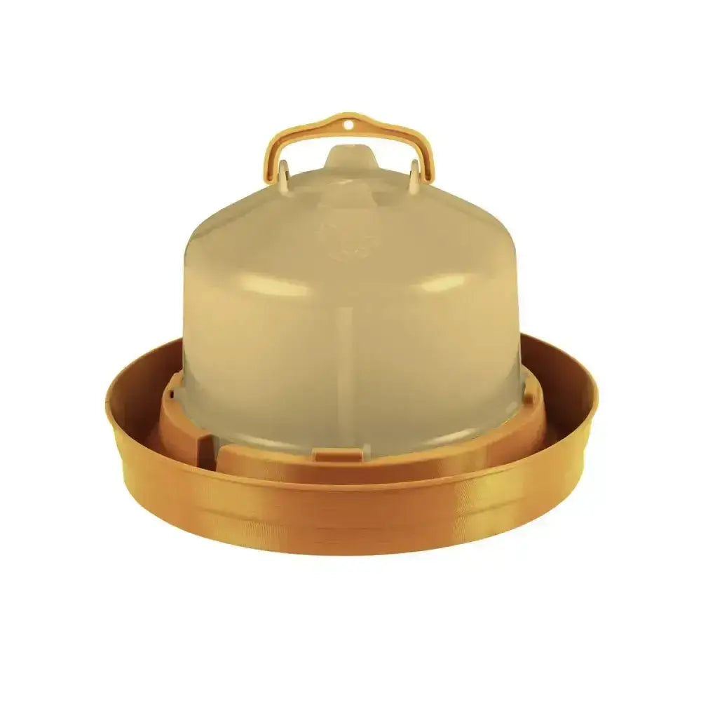 Gaun chicken drinker gold durable plastic drinker with gold color translucent dome lid and integrated handle for chickens