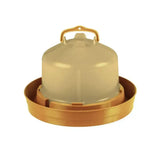 Gaun chicken drinker gold durable plastic drinker with gold color translucent dome lid and integrated handle for chickens