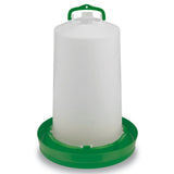 White plastic gaun chicken drinker with green handle and base durable plastic drinker for poultry use chicken drinker green
