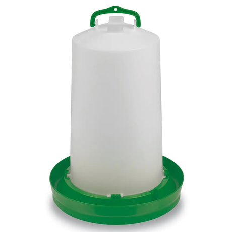 White plastic gaun chicken drinker with green handle and base durable plastic drinker for poultry use chicken drinker green