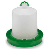 Gaun chicken drinker durable plastic drinker in white with green base and handle for easy poultry watering