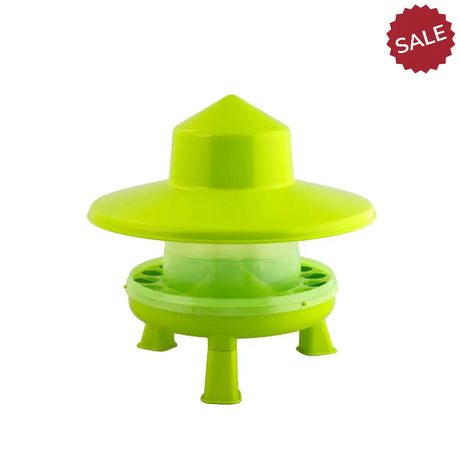 Gaun Poultry Feeder Plastic C/W Legs & Hat 4kg GREEN LEmON Bird Feeders