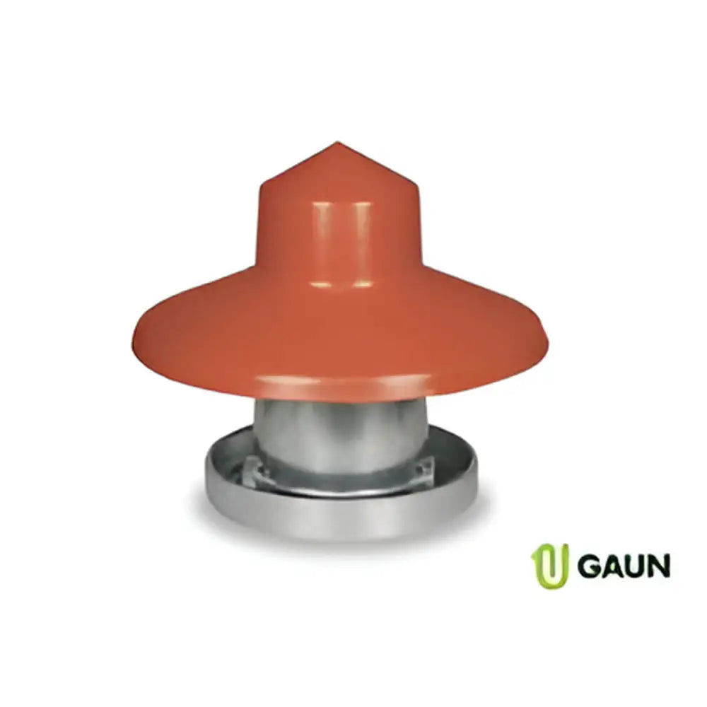Orange gaun rainhat plastic rainhat with conical roof vent and metallic base for 10kg feeder use