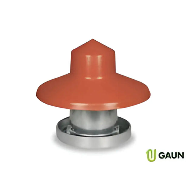 Orange gaun rainhat plastic rainhat with conical roof vent and metallic base for 10kg feeder use
