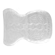 Transparent silicone gel-eze shaped saddle pad with fish design and textured perforated surface for non slip grip