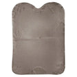 Gray textured bath mat with waffle pattern and reinforced edges for gel-eze non-slip saddle and superb impact absorption