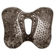 Dark gray textured plastic gel-eze super wither pad with central cutout and circular indentations for impact absorbing properties