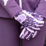 Giddy Up Gymkhana Riding Gloves by Little Rider Purple/Lilac Child Small Riding Gloves