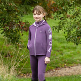 Purple little rider giddy up gymkhana zip jacket with white horse embroidery on sleeves zip jacket for riding fun