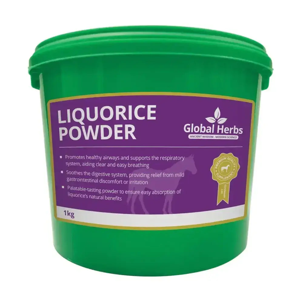Green plastic bucket of global herbs liquorice powder 1kg herbal liquorice powder for natural use