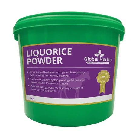 Green plastic bucket of global herbs liquorice powder 1kg herbal liquorice powder for natural use