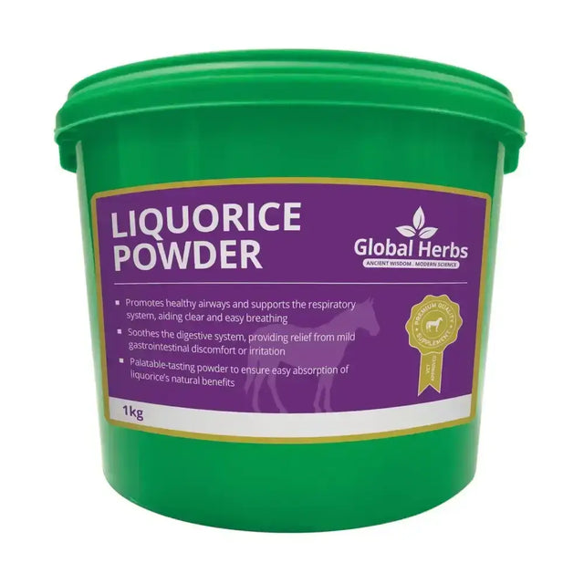 Green plastic bucket of global herbs liquorice powder 1kg herbal liquorice powder for natural use