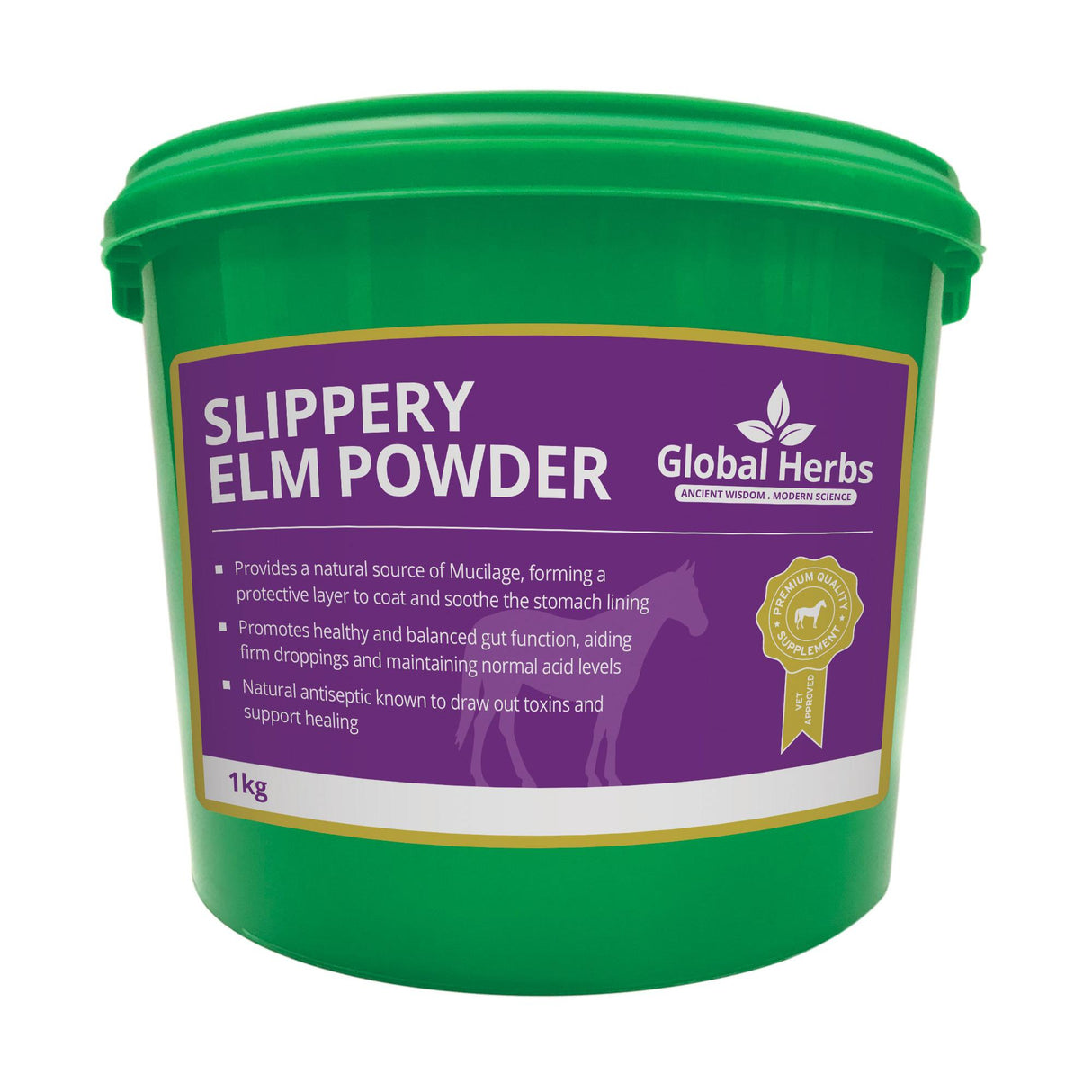 Global Herbs Slippery Elm Powder 1 Kg Gut Supplements For Horses