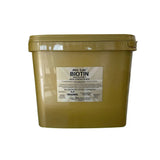 Olive green plastic bucket of gold label biotin high potency hoof strengthening horse supplements with red sale sticker