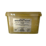 A 1.5kg tan plastic tub of gold label brewers yeast with valuable b group vitamins for horse skin and coat health