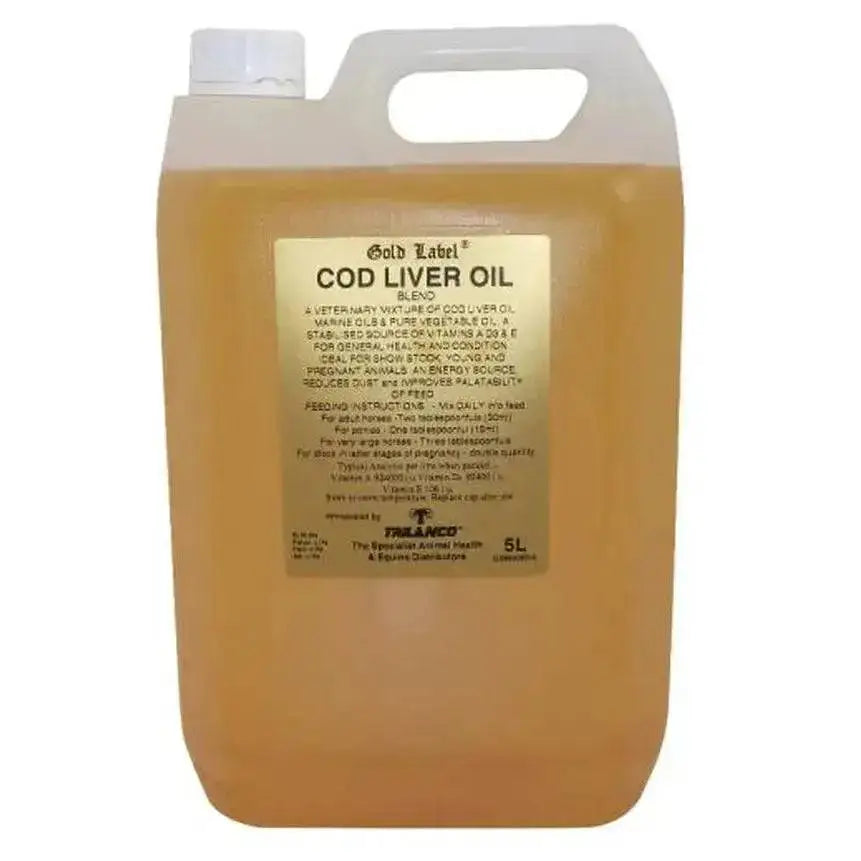 Gold Label Cod Liver Oil For Horses 5 Litre Horse Supplements Barnstaple Equestrian Supplies