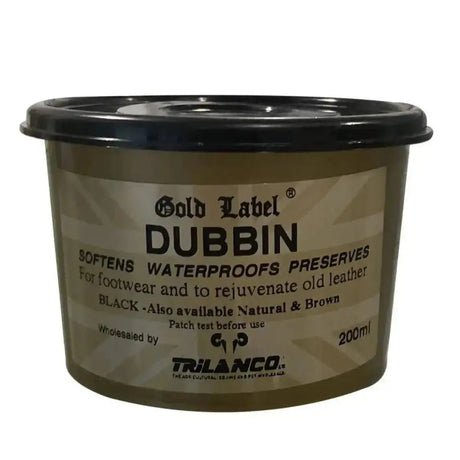 Gold Label Dubbin Leather Care Black 200g Tack Care Barnstaple Equestrian Supplies