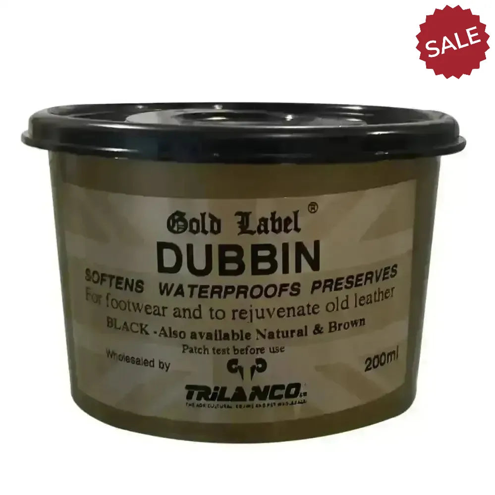 Gold Label Dubbin Leather Care Black 200g Tack Care