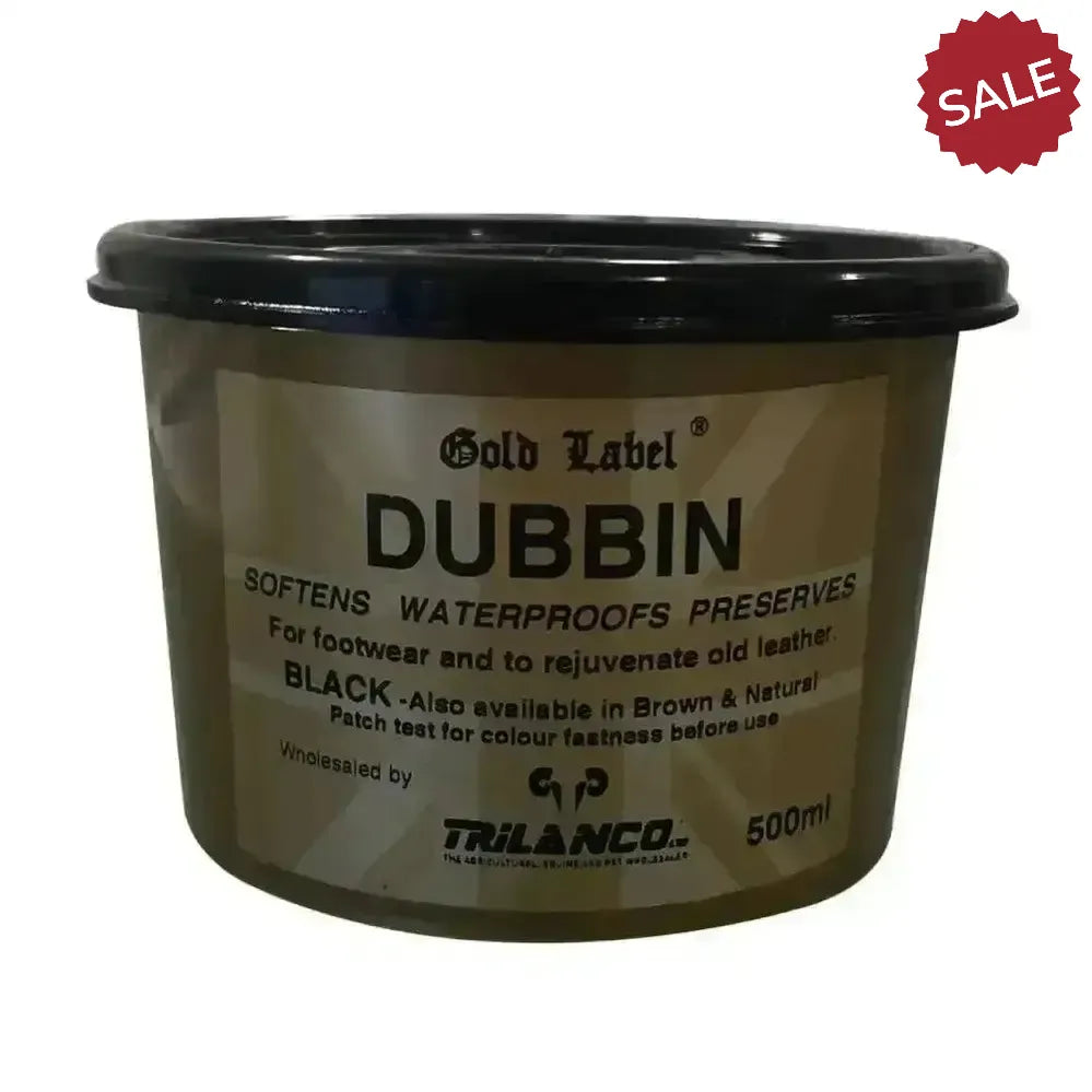 Gold Label Dubbin Leather Care Black 500g Tack Care