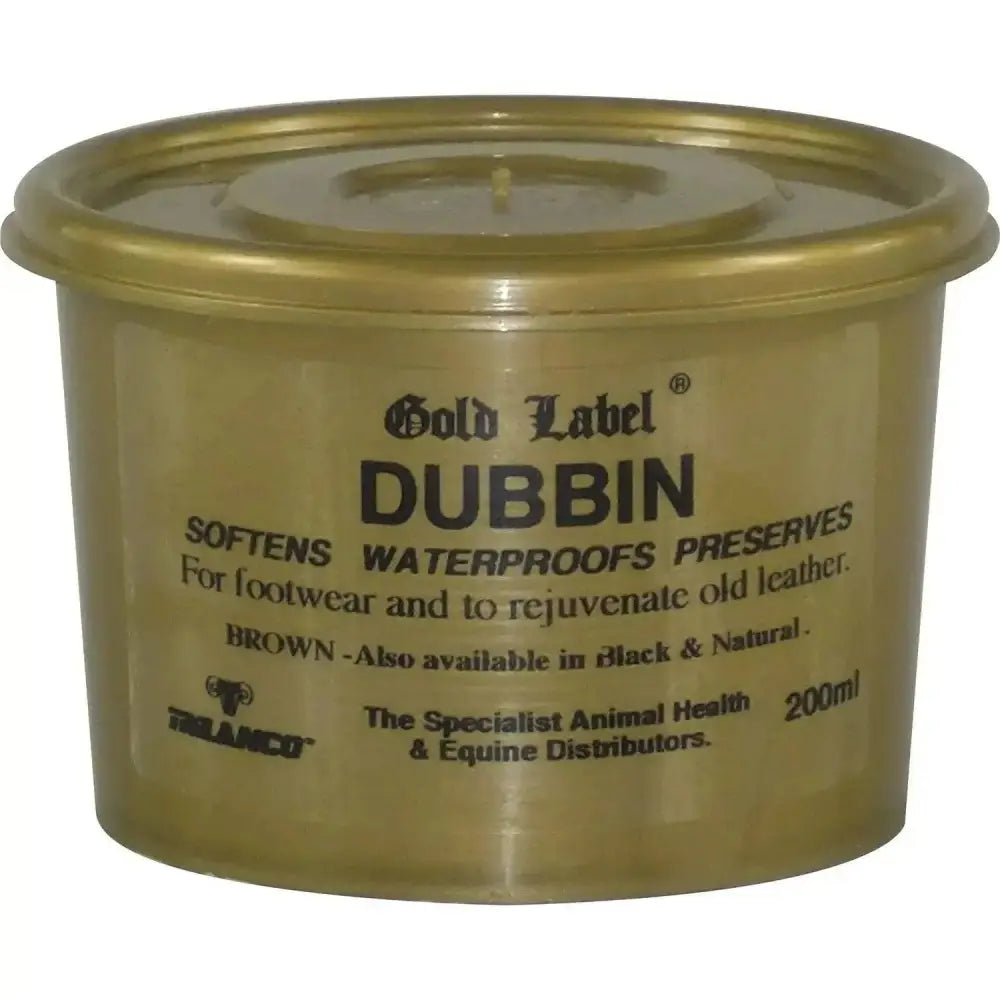 Gold Label Dubbin Leather Care Brown 200g Tack Care Barnstaple Equestrian Supplies