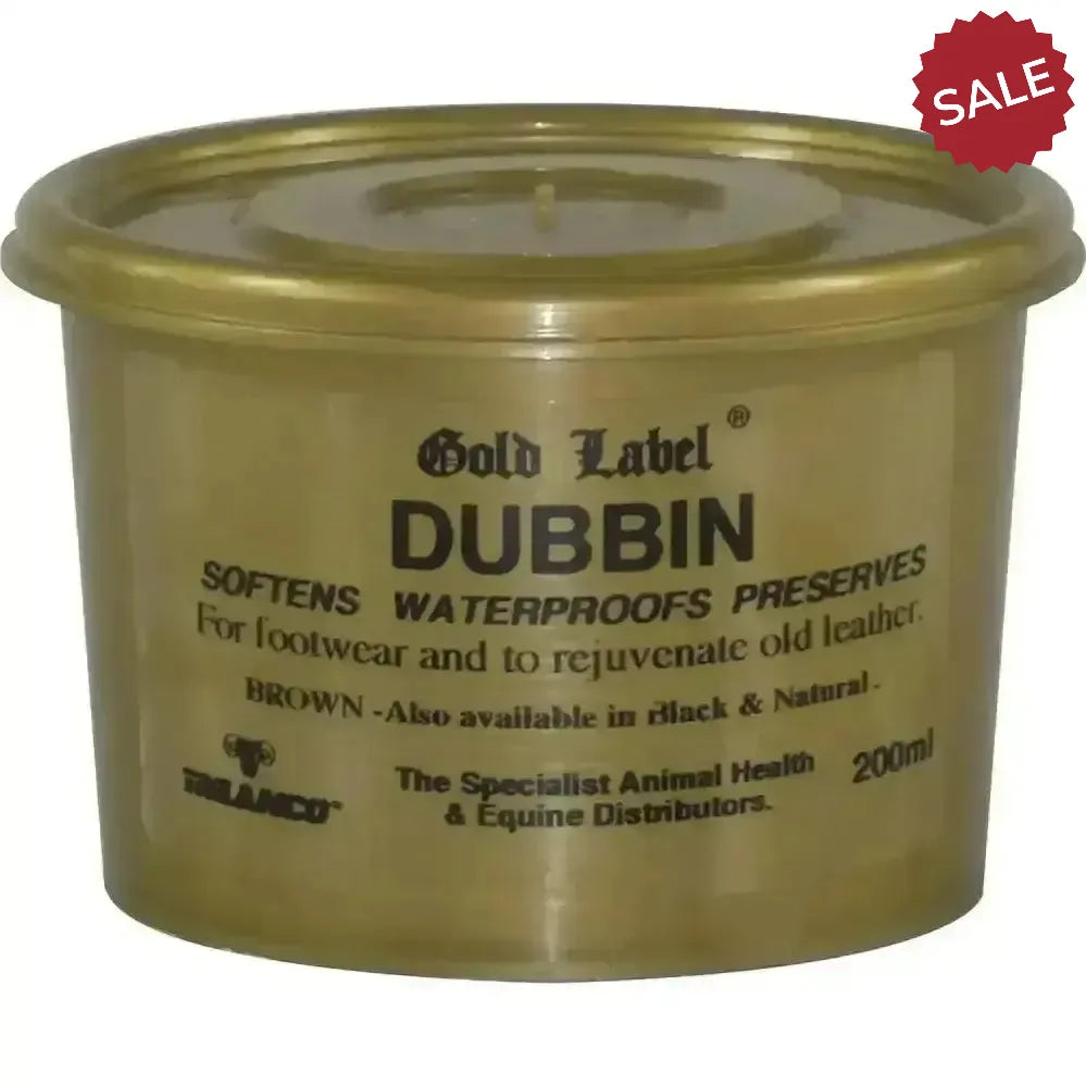 Gold Label Dubbin Leather Care Brown 200g Tack Care