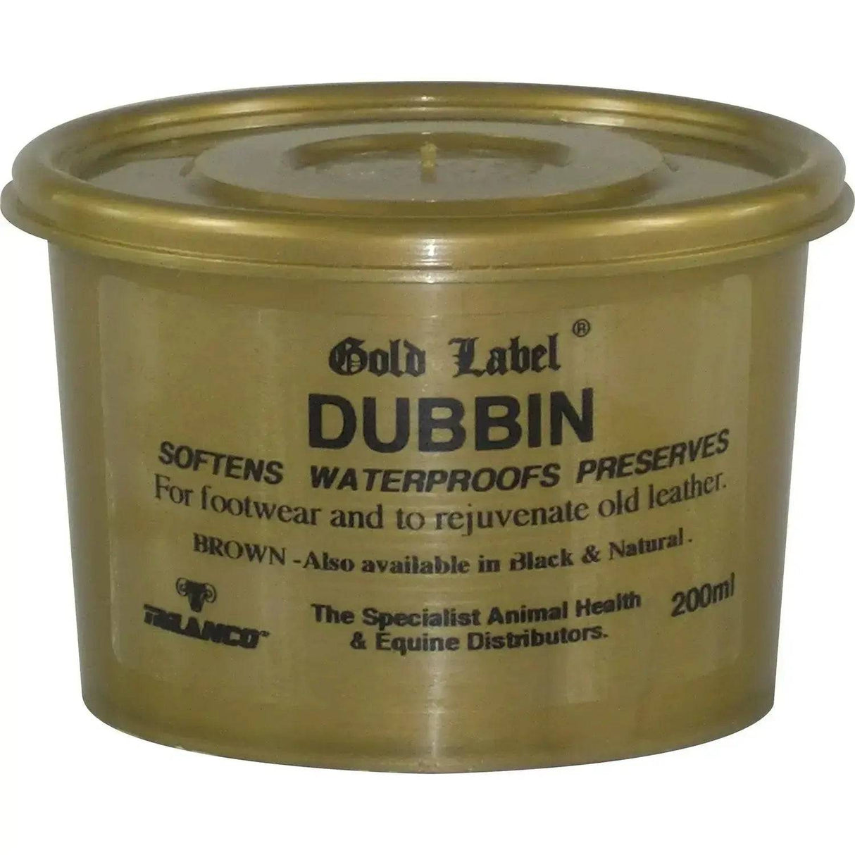 Gold Label Dubbin Leather Care Tack Care Brown 200G Barnstaple Equestrian Supplies