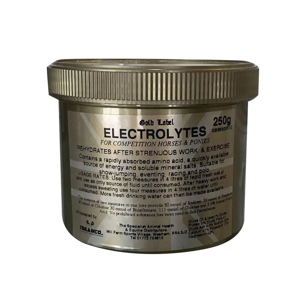 Gold Label Electrolytes Horse Electrolytes Barnstaple Equestrian Supplies