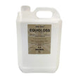 White plastic 5l jug of gold label equigloss with citronella for an instant shiny coat that helps prevent stains